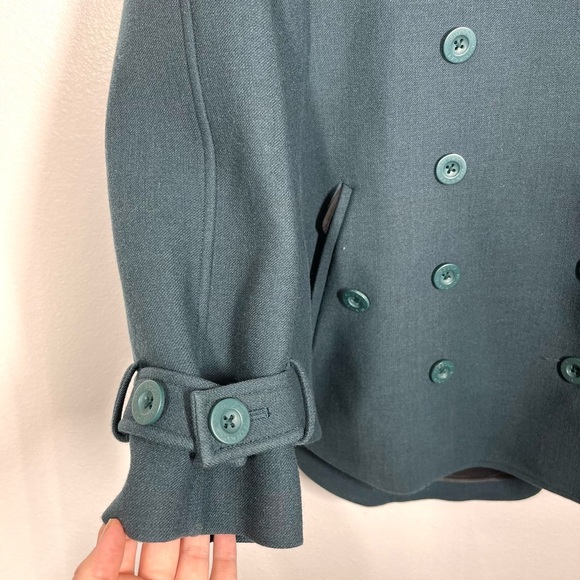 Rebecca Minkoff Teal Blue 'Pierre' Double Breasted Cape Coat Women’s Size XS - Picture 5 of 11